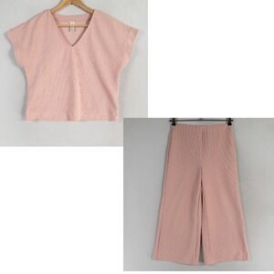 Joie Blush Pink Wide Leg Pants & Top Set